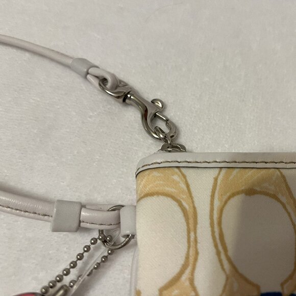 NWT COACH Hampton Scribble Wristlet Multicolor Pastel 'C' Logo 8" - Picture 7 of 11